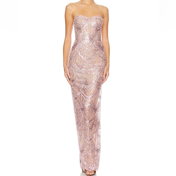 Bronx and Banco  | X REVOLVE GISELLE MAXI DRESS IN BLUSH - Picture 1 of 6